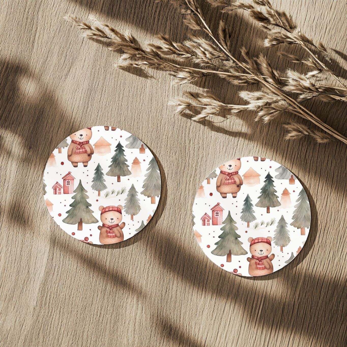 Cute Teddy Bear Car Coasters