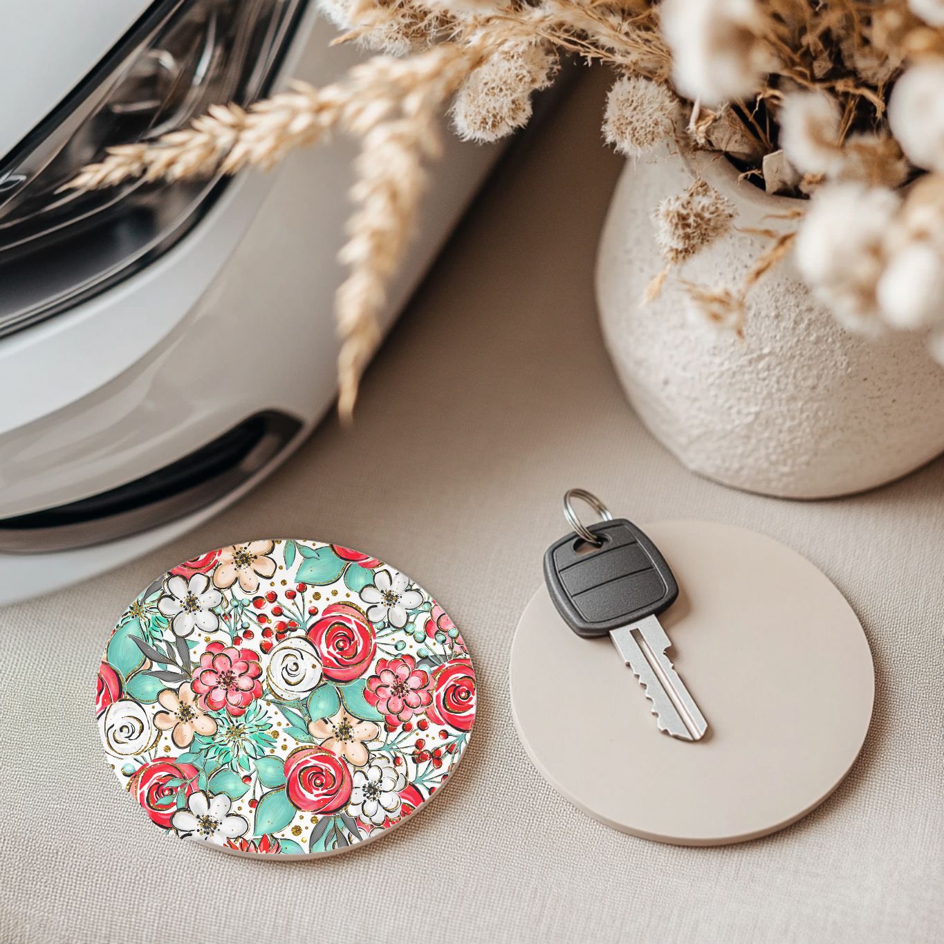 Floral Car Coasters